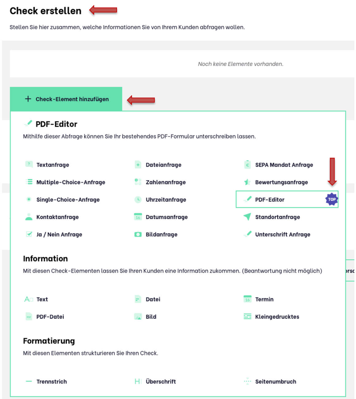 Ausfüllbare PDF-Dokumente erstellen mit Flixcheck Check erstellen